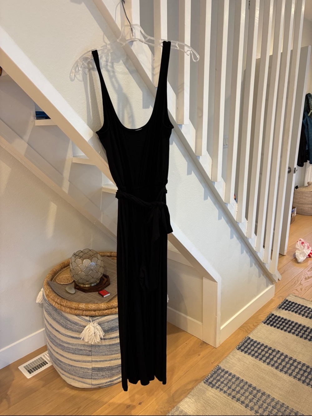 BB Dakota by Steve Madden Black Scoop-Neck Maxi Dress with Waist Tie